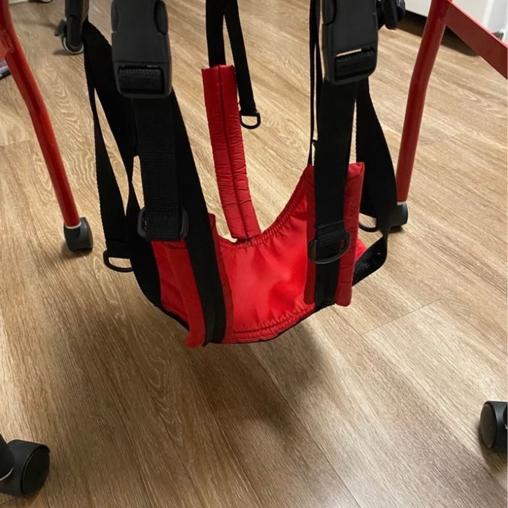 Red Baby crawler/Walker Seat with Dinosaur Print - Picture 2 of 3